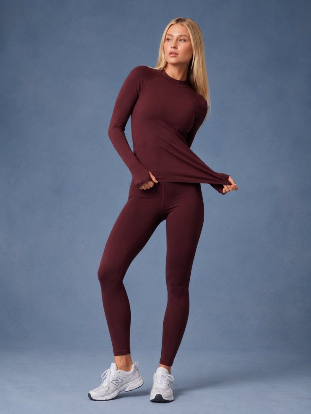 NWT Endeavor DRYFORCE® Long Sleeve Mock Neck Plum Cooling Performance Workout M
